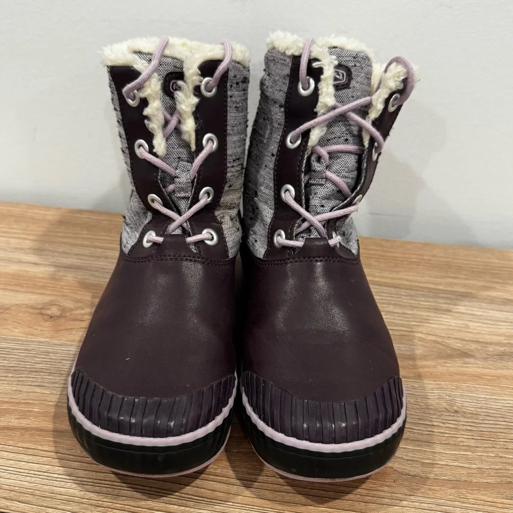Keen Elsa Kids Size 5 Waterproof Snow Boots Purple Plum 1015491‎
